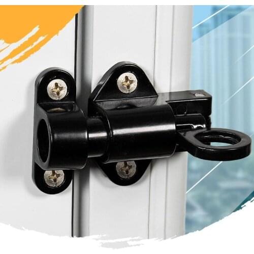 Home Door Bolt Security Latch Hasp Sliding Pull Ring Lock Aluminum Alloy Automatic Spring Latch Spring Loaded Window Door Bolt