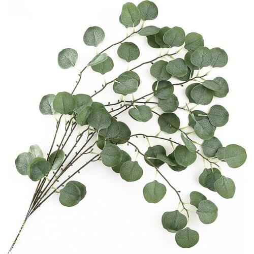 Artificial Flower Eucalyptus Leaves Stems Eucalipto Branches Artificial Plants for Floral Bouquets Wedding Holiday Green Decor