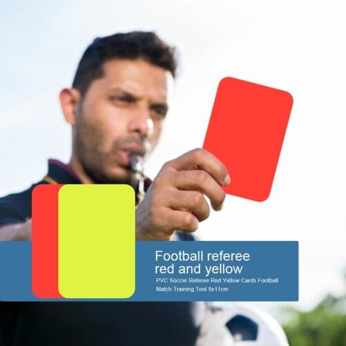 Hot Sale Red Card Classic Delicate Texture PVC Soccer Referee Red Yellow Cards Football Match Training Referee Tool 8x11cm