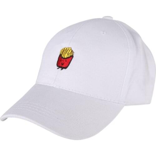 Women Men Caps Hip Hop Style French Fries Printed Cap Cool Cotton Unisex Adjustable Beseball Hats