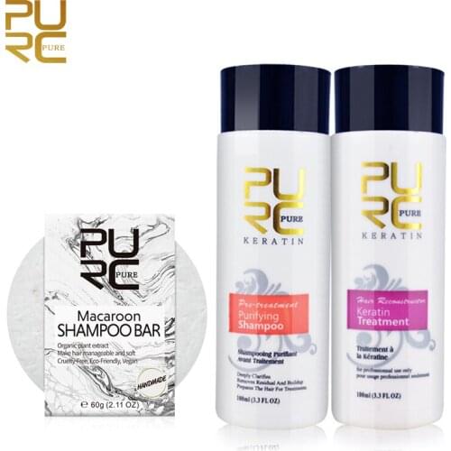 Macaroon Soap Bar Repair Hair Keratin Treatment & Purifying Hair Shampoo Straighten Hair Care