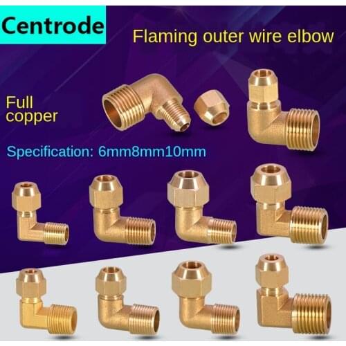 Copper flared elbow bell mouth copper pipe joint flared right angle 90C elbow air conditioning refrigeration accessories