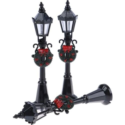 Dollhouse Miniature Christmas Park Street Lamp Doll Streetlight Decor Toy Home Decor