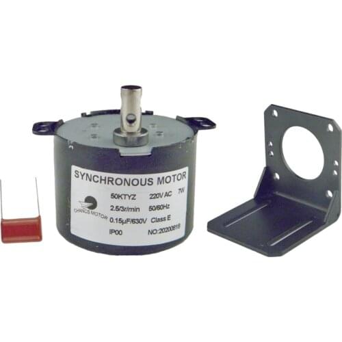 Geared Motor Synchronous 50KTYZ 220V 2.5RPM Incubator Motor With Fixed Mounting Motor Base Machine Seat