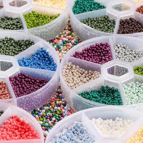4800pcs 2mm Charm Czech Glass Seed Beads Box Set Crystal Spacer Glass Beads For DIY Earring Necklace Jewelry Making Accessorie