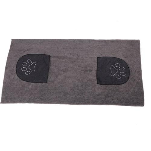 Solid Color Microfiber Thickened Bathrobe Quick-drying Absorable Dog Cat Washclothl with Two Pockets Pet Products