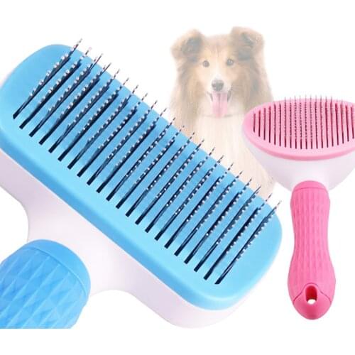 Pet comb cleaning supplies one-key hair removal grooming dog comb dog hair brush stainless steel hair removal pet comb