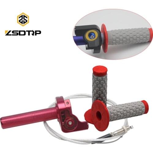 ZSDTRP Motorcycle Throttle Grip Quick Twist Gas Throttle Settle With Throttle Cable Fit On 7/8" 22mm Handle Bar Moto