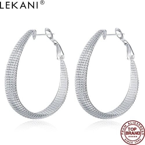 LEKANI Sliver Color Fine Fashionable Round Women Creative Design Earrings For Women Teen Girls Fashion Jewelry Best Selling