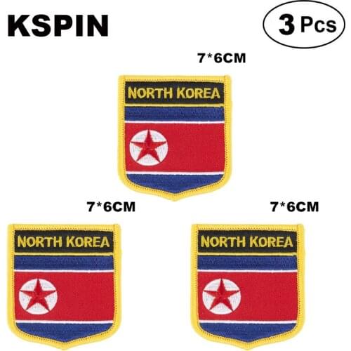 North Korea Shiled Shape flag patches national flag patches for Cothing DIY Decoration