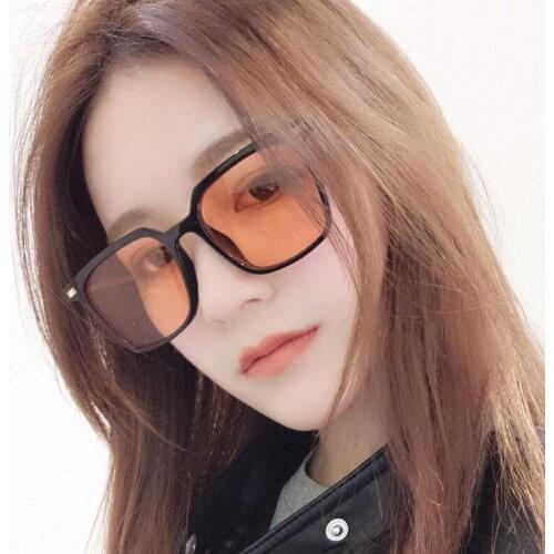 Classic Square Frame Sunglasses Women Fashion Ocean Film Transparent Sun Glasses Ladies Trend Black Mens Driving Shade UV400
