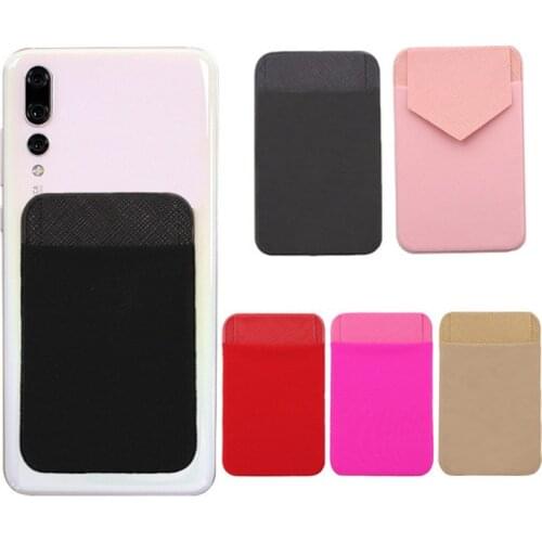 Universal Cellphone Wallet Lycra Card Holder Men Elastic Mobile Phone Wallet Credit ID Card Holder Adhesive Pocket Sticker Case