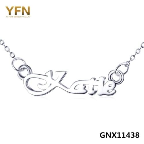 GNX11438 Genuine YFN 925 Sterling Silver Monogram Letter Necklace Initial Name Kate Pendant For Women Best Gifts