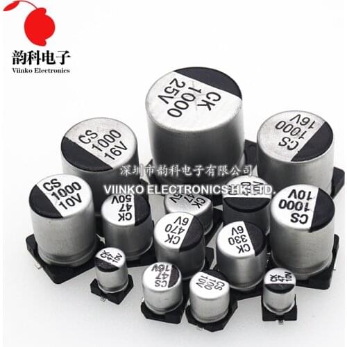 10pcs SMD 10V 16V 25V 35V 50V 100UF 220UF 470UF 1000UF 1UF 2.2UF 4.7UF 10UF 22UF 47UF 2200UF Aluminum electrolytic capacitor