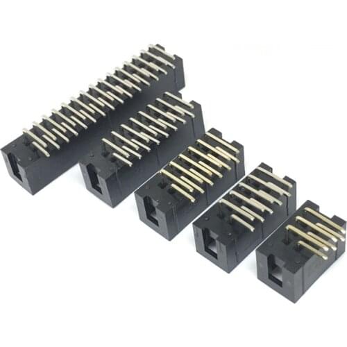 10PCS DC3 6P 8P 10P 14P 16P 20P 26P 30P 34P 40P 50P 2.54mm Socket Header Connector ISP Male Double-spaced Right Angle IDC JTAG