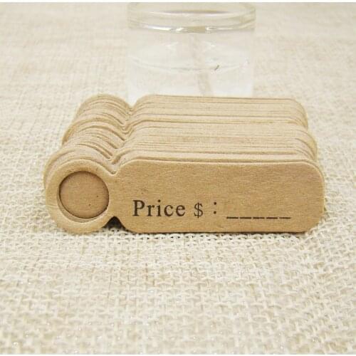 5*1.30cm 100pcs per lot Kraft/white price label hang tag for lovely products decoration package price tag label