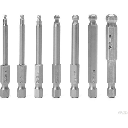 7Pcs 65mm Magnetic Ball End Hexagon Head Hex Screwdriver Bits Drill Tools 2.5'' Screwdrivers Tools