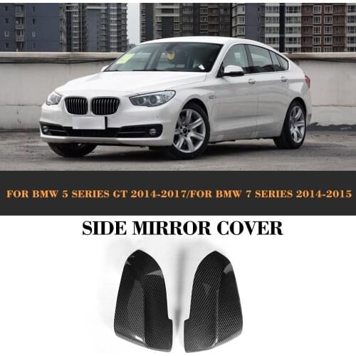 Carbon Fiber Auto Car Side Review Mirror Caps Cover For BMW F07 GT 2014 2015 2016