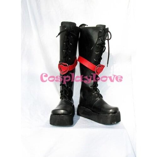 Wonderful Wonder World Alice Cosplay Shoes Boots Black Hand Made Custom-made For Halloween Christmas Festival CosplayLove