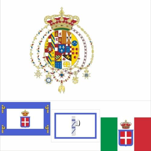 Italy Unification And Kingdom Flag 3X5FT 90X150CM 100D Polyester Viceroy Royal standard 1880 - 1946 Banner