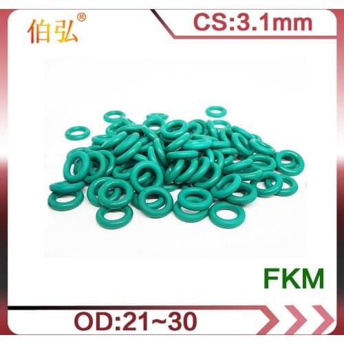 Fluorine Rubber O-Ring 5PCS/lot Green FKM Sealing CS 3.1mm OD21/22/23/24/25/26/27/28/29/30mm O Rings Seal Oil Gasket Washer