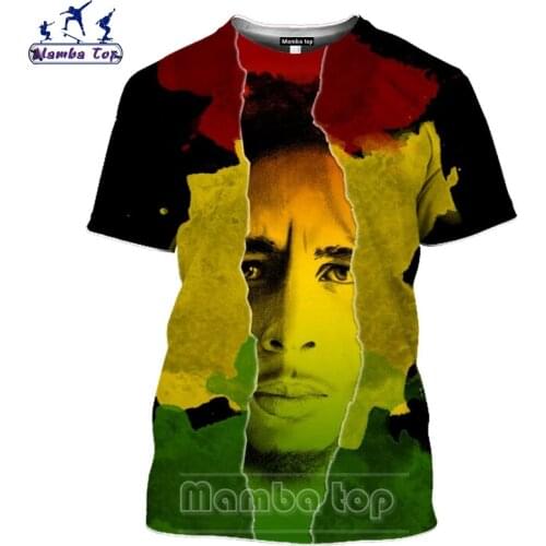 Mamba top Bob Marley T Shirt 3D Anime Singer Mens T-shirts Teens Punk Fitness Short Sleeve Men Tshirt Harajuku Women Sweatshirt