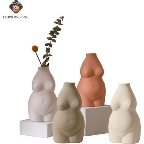 Nordic Home Decoration Ceramic Vase Woman Body Art Vase Room Decoration Vase Garden Living Room Decoration Dried Flower Vase