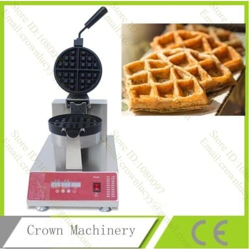 Round Waffle Maker with Single Head Rotating Electric Heating Baker Machine