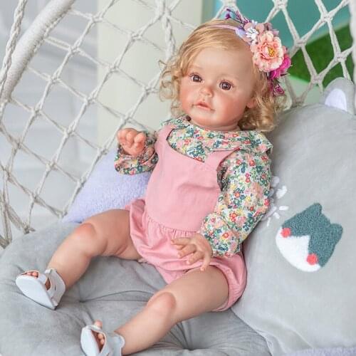 60CM Bebe Reborn Dolls Cute Princess Sue-sue Toddler Girl Doll with Rooted Hair Hand-Detailed Painting Bebe Doll Toys for Girls