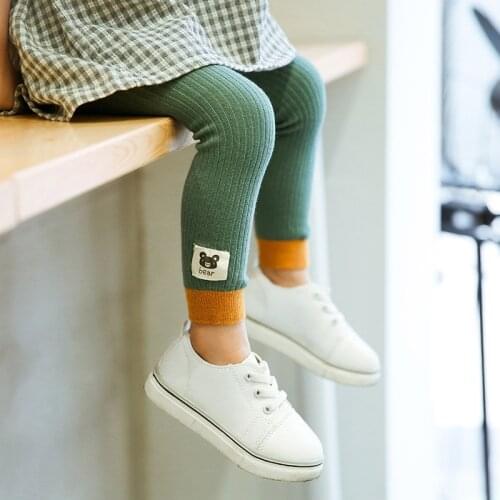 Children Leggings Made By Pure Cotton Warm And Comfortable Autumn Winter Soft Girl Trousers Leggings For Girls Age 3-9T