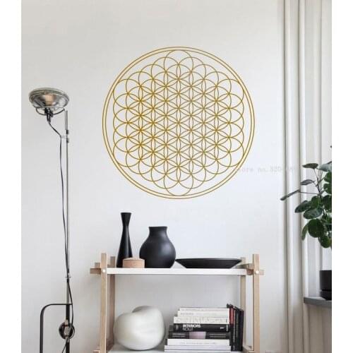 Line circle Multiple overlays mandala Wall Sticker sacred geometry flower of life Round geometric decal Decor Art posters DG514