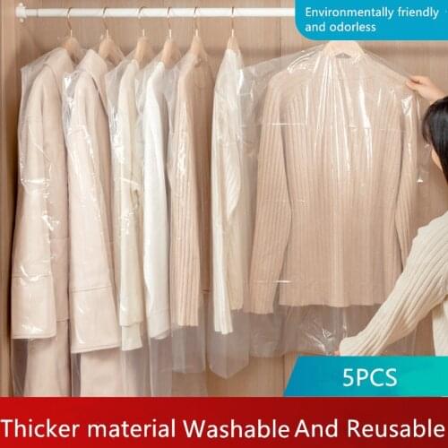 Lots Plastic Dress Suit Coat Clothes Dust Cover Home Storage Bag Pouch Case Organizer Wardrobe Hanging Clothing Cover