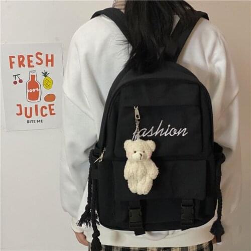 Fashion Womens Backpack 2021 Trend Letter Print School Bag For Girls Large Capacity Waterproof Nylon Travel Backpacks Scoolbags