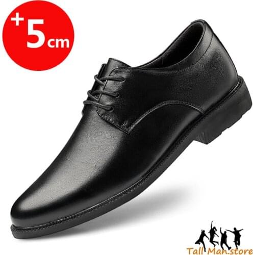 Men Leather Shoes Elevator Shoes Shoes Height Shoes Height Increase Shoes Insoles 5CM Man Formal Dress Shoes Plus Size 36-47