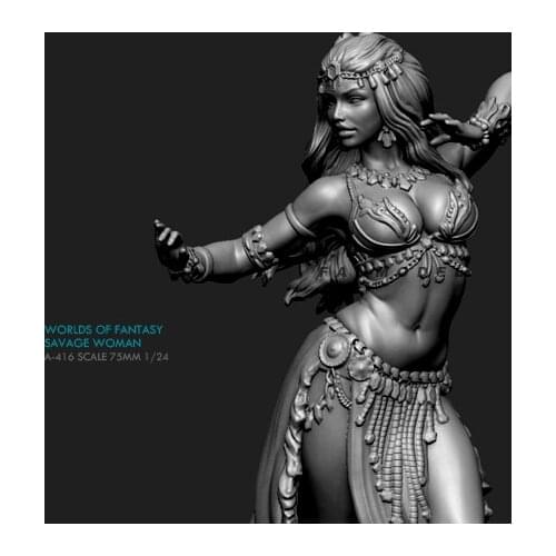 1/24 75mm Resin model kits figure beauty colorless and self-assembled A-416