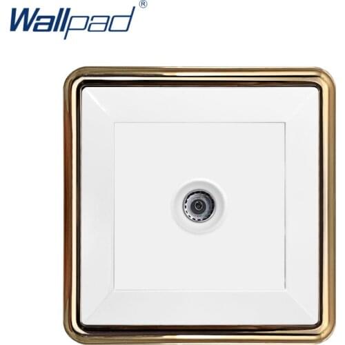2019 Wallpad TV Television Socket Wall Electrical Power Socket Outlet Gold Panel