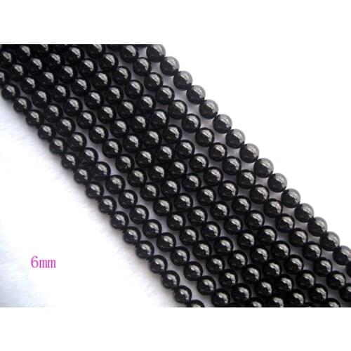 Natural Black Tourmaline Round 6.5mm,8mm,10mm Loose Beads For Jewelry Making DIY Bracelet Necklace Earrings