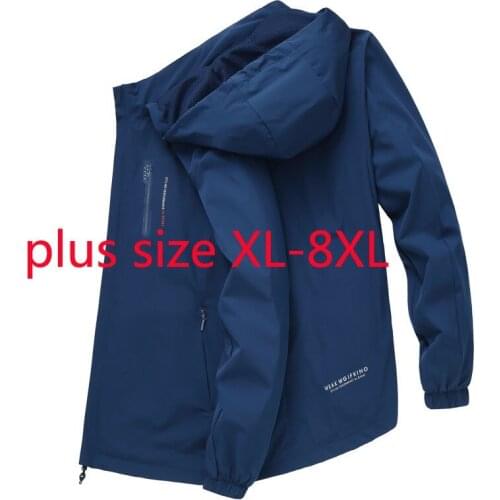 New Arrival Fashion Super Large Spring And Autumn Men Coat Young Jacket Hooded Thin Windbreaker Plus Size XL 2XL -6XL 7XL 8XL