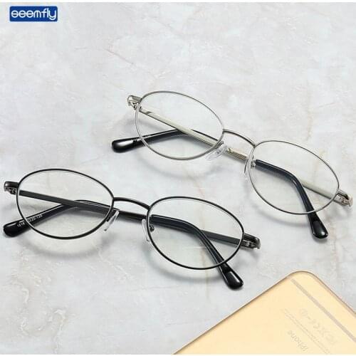 Seemfly Anti-blue Reading Glasses Round Metal Frame for Women Men Lightweight Magnifying Glass +1.0+1.25+1.50+1.75+2.0+4.0+3.5