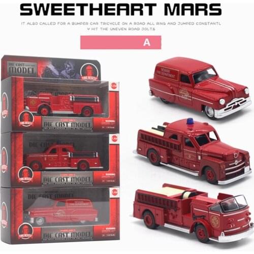 Original packaging, gift European retro fire truck,1:43 alloy Simulation mini European fire truck,Childs gift toy,free shipping