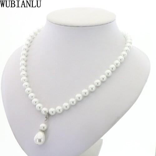 Hot 8mm Shell Imitation Pearl Necklace Women In Pendant Necklaces Fashion Jewelry Girl Birthday Gift Charming Collocation Party
