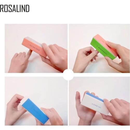 Rosalind Nail Polish Nail File Custom Polish Buffer Block 4 Way sided Nail File for Sanding Polish Nail File Manicure Tools