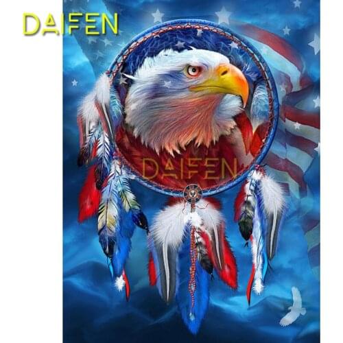 Full Round Diamond mosaic DIY 3D Diamond painting Full Square Diamond embroidery Cross stitch feather National flag eagle totem