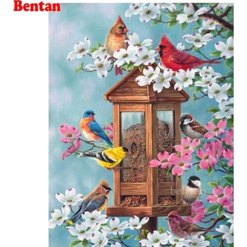 Full Square Diamond Painting 5D DIY Birds Flower parrot Art Kit Diamond Embroidery Mosaic cross stitch puzzle Home Decoration