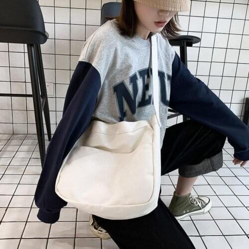 Casual Canvas Messenger Bag Women Solid Hot Selling Delicate Soft Surface Durable Large Capacity Shoulder Handbag