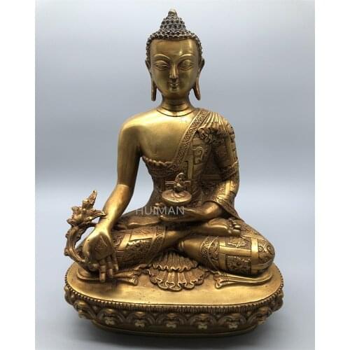 Collect China Fine Workmanship Brass Sculpture Buddha Metal Crafts Home Decoration#11