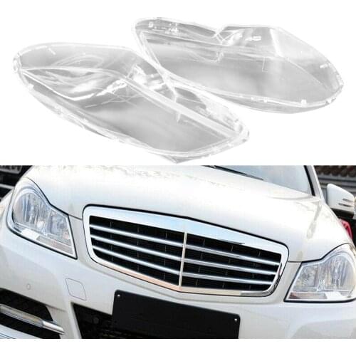 1 Pair Headlight Cover Clear Lens Left & Right A2048203539/A2048203639 Replacement for Mercedes Benz C Class W204 2011-2013
