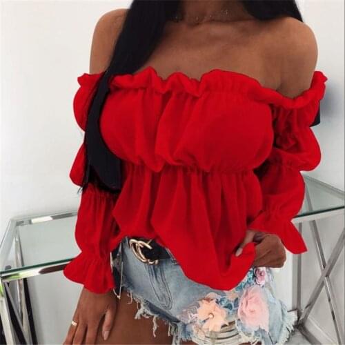 SUOCHAO Off Shoulder Blouses