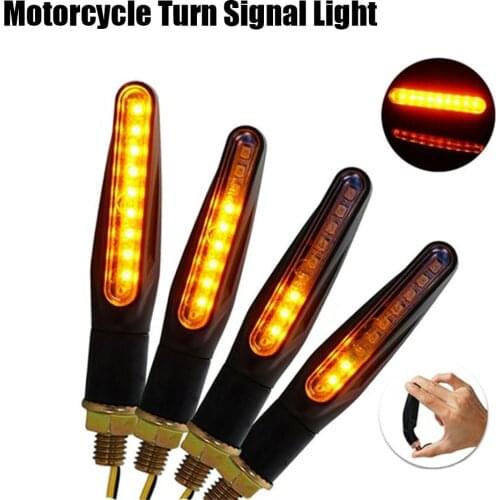 4pc Motorcycle One-word Running Water Turn Signal Marquee Stream Light Signal Led Turn Signal