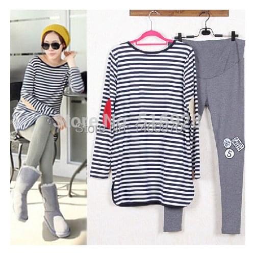 Maternity Top Leggings Suits Pregnant Long Sleeved T-shirt Set Clothes For Pregnant Women Clothing Autumn 2019